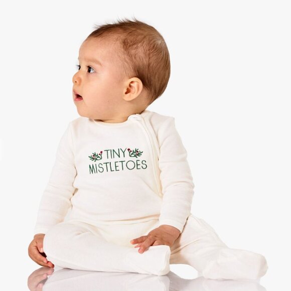 Pottery Barn Organic Tiny Mistletoes Footless Nursery Pajama , 18-24 Months - Picture 4 of 4